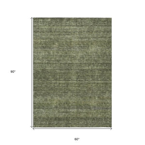 Homeroots 3' Coffee And Ivory Geometric Washable Area Rug For Indoor And Outdoor Spaces – Durable Design 5' X 8' Polyester 605597