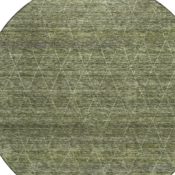 Homeroots 3' Coffee And Ivory Geometric Washable Area Rug For Indoor And Outdoor Spaces – Durable Design 8' Round Polyester 605598