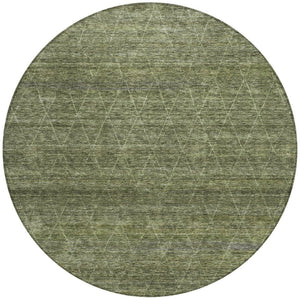 Homeroots 3' Coffee And Ivory Geometric Washable Area Rug For Indoor And Outdoor Spaces – Durable Design 8' Round Polyester 605598