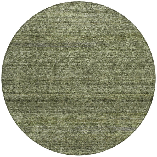 Homeroots 3' Coffee And Ivory Geometric Washable Area Rug For Indoor And Outdoor Spaces – Durable Design 8' Round Polyester 605598
