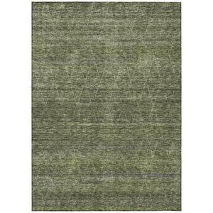 HomeRoots 5' Olive Green and Ivory Geometric Area Rug – Stylish, Durable, and Machine Washable for Indoor/Outdoor Use 8' X 10' 605599
