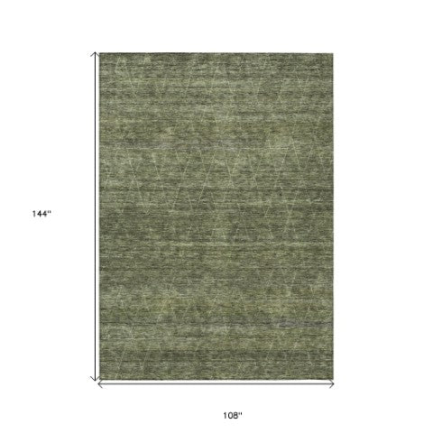 Homeroots 3' Coffee And Ivory Geometric Washable Area Rug For Indoor And Outdoor Spaces – Durable Design 9' X 12' Polyester 605600