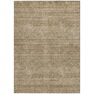 Homeroots 3' Coffee And Ivory Geometric Washable Area Rug For Indoor And Outdoor Spaces – Durable Design 8' X 10' Polyester 605605