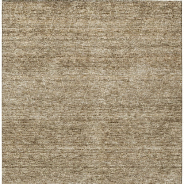 Homeroots 3' Coffee And Ivory Geometric Washable Area Rug For Indoor And Outdoor Spaces – Durable Design 9' X 12' Polyester 605606