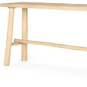 Homeroots 66" Light Brown Solid Wood Trestle Console Table - Stylish Multi-functional Accent For Any Space   605609
