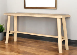 Homeroots 66" Light Brown Solid Wood Trestle Console Table - Stylish Multi-functional Accent For Any Space   605609