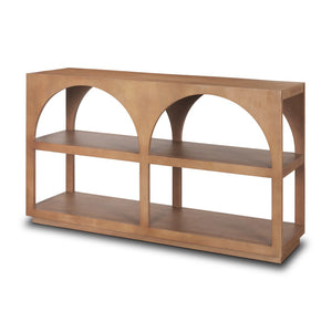 HomeRoots 54" Brown Solid Wood Console Table - Handcrafted Elegance with Two Spacious Shelves for Storage 605612