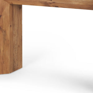 HomeRoots 47" Solid Wood Pedestal Console Table - Elegant Two-Tone Design for Entryways or Living Rooms 605613