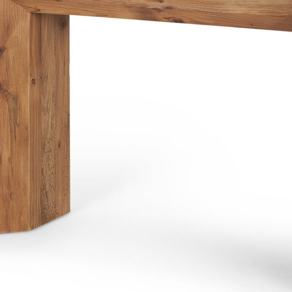 HomeRoots 47" Solid Wood Pedestal Console Table - Elegant Two-Tone Design for Entryways or Living Rooms 605613