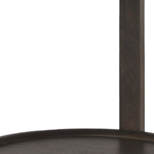 24 Inch Solid Wood Tray Table in Rich Dark Brown Finish for Sofa or Bedroom Use