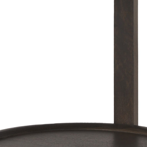 24 Inch Solid Wood Tray Table in Rich Dark Brown Finish for Sofa or Bedroom Use