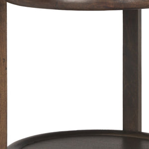 24 Inch Solid Wood Tray Table in Rich Dark Brown Finish for Sofa or Bedroom Use