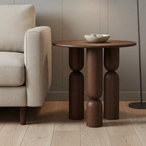32 Inch Solid Wood Tray Table Rustic Accent Piece for Living Room Bedside Use