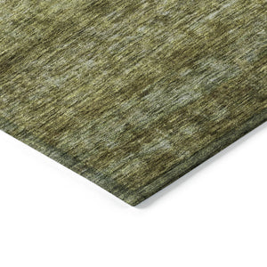 Homeroots 3' Stylish Olive Green And Brown Striped Washable Rug For Indoor And Outdoor Spaces, Durable Design 3' X 5' Polyester 605620