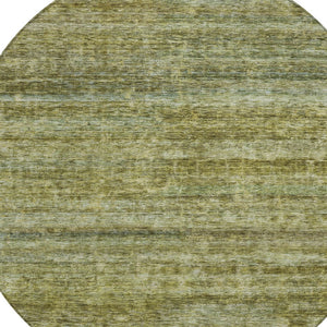 Homeroots 3' Stylish Olive Green And Brown Striped Washable Rug For Indoor And Outdoor Spaces, Durable Design 8' Round Polyester 605622