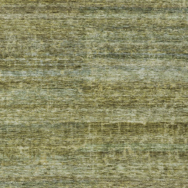 Homeroots 3' Stylish Olive Green And Brown Striped Washable Rug For Indoor And Outdoor Spaces, Durable Design 9' X 12' Polyester 605624