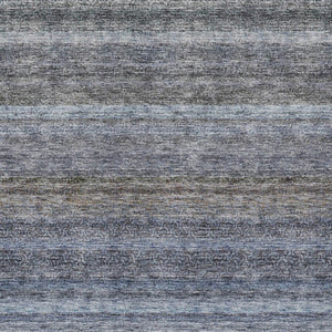 Homeroots 3' Artichoke Green And Gray Striped Washable Area Rug - Durable, Stylish For Indoor And Outdoor Use 8' X 10' Polyester 605635