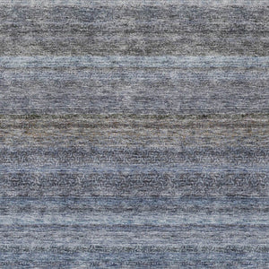 Homeroots 3' Artichoke Green And Gray Striped Washable Area Rug - Durable, Stylish For Indoor And Outdoor Use 9' X 12' Polyester 605636