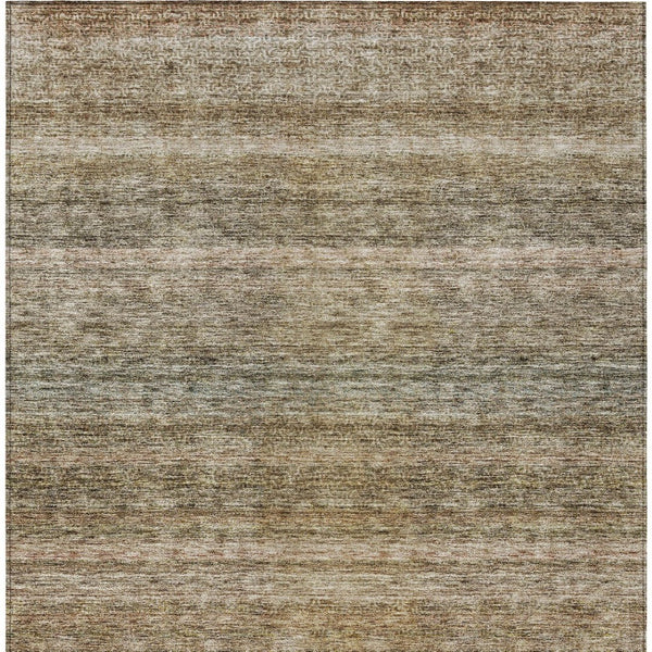 Homeroots 3' Artichoke Green And Gray Striped Washable Area Rug - Durable, Stylish For Indoor And Outdoor Use 3' X 5' Polyester 605638