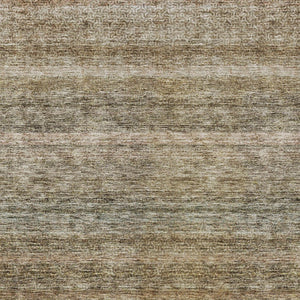 Homeroots 3' Artichoke Green And Gray Striped Washable Area Rug - Durable, Stylish For Indoor And Outdoor Use 5' X 8' Polyester 605639