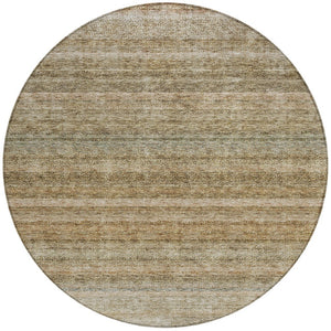 Homeroots 3' Artichoke Green And Gray Striped Washable Area Rug - Durable, Stylish For Indoor And Outdoor Use 8' Round Polyester 605640