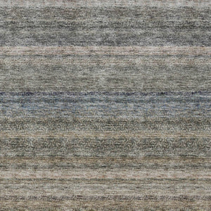 Homeroots 3' Artichoke Green And Gray Striped Washable Area Rug - Durable, Stylish For Indoor And Outdoor Use 5' X 8' Polyester 605645