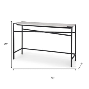 Homeroots 50" White And Black Marble Console Table - Elegant Metal Frame For Stylish Home Décor & Versatility   605650
