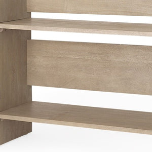 Homeroots 76" Light Gray Solid Wood Console Table With Shelf - Elegant, Distressed Design For Any Room   605651