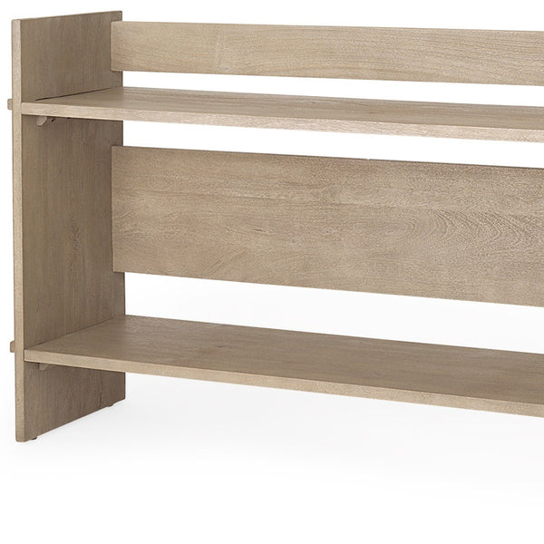 Homeroots 76" Light Gray Solid Wood Console Table With Shelf - Elegant, Distressed Design For Any Room   605651