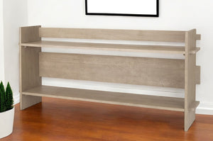 Homeroots 76" Light Gray Solid Wood Console Table With Shelf - Elegant, Distressed Design For Any Room   605651