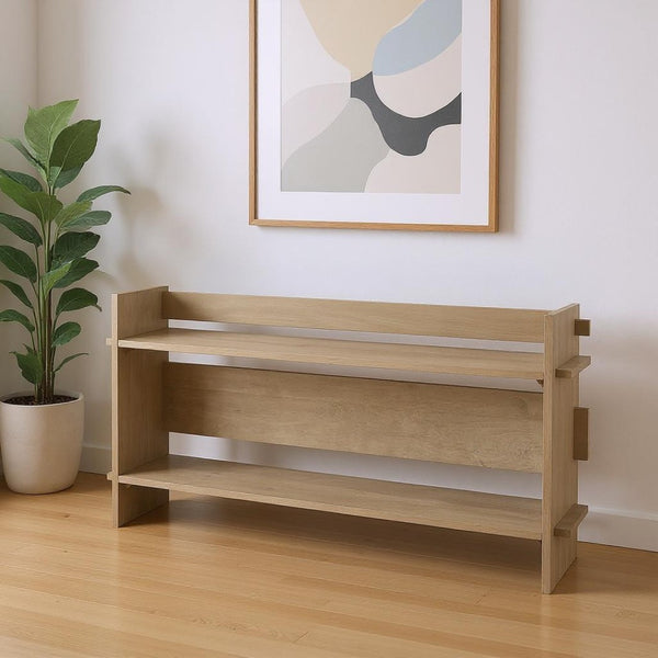HomeRoots 76" Light Gray Distressed Solid Wood Console Table - Versatile Modern-Rustic Design for Any Space 605651
