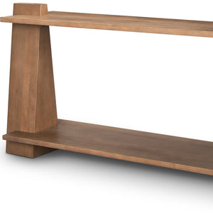 Homeroots 67" Brown Solid Wood Console Table With Shelf - Stylish, Multi-functional Design For Any Room   605656