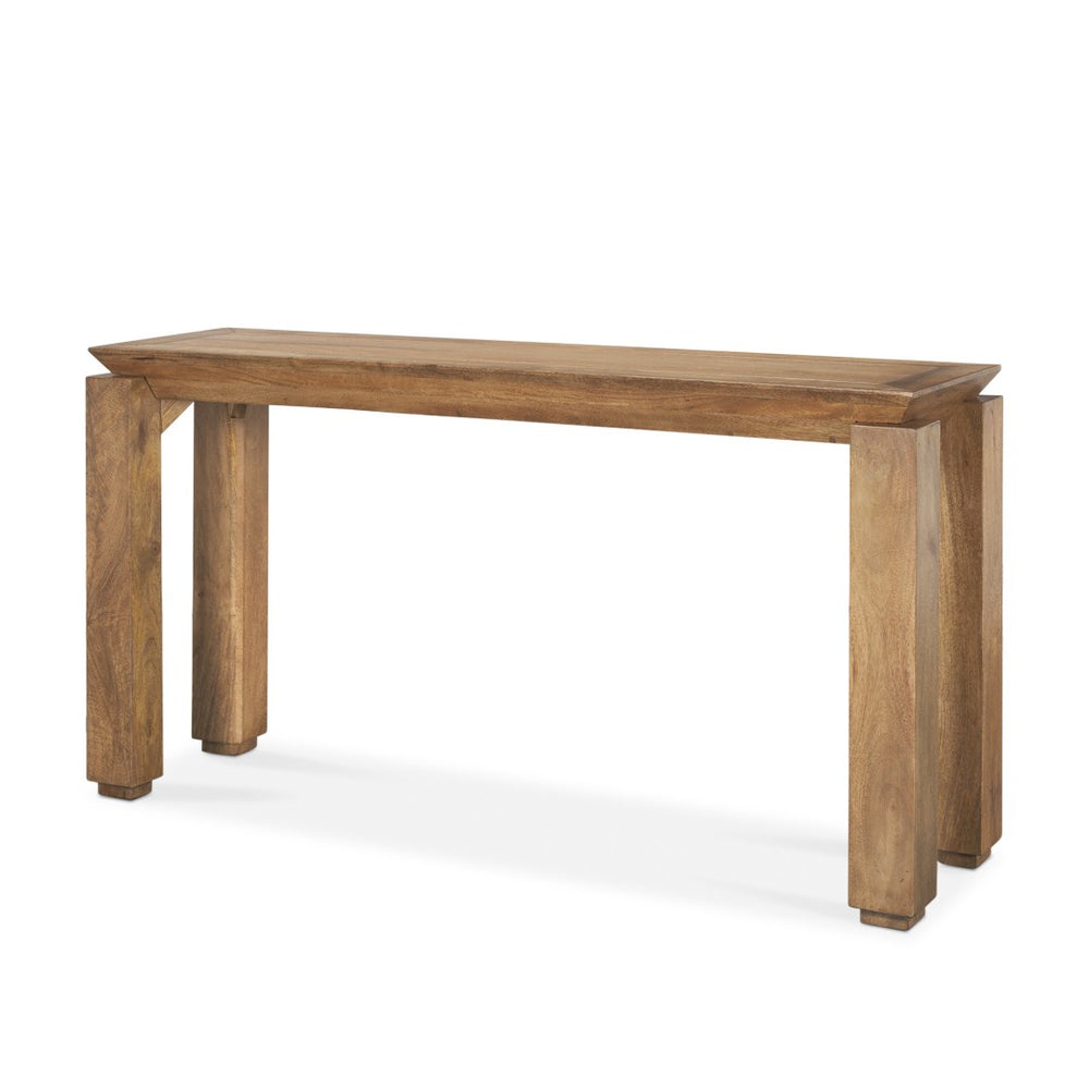 HomeRoots 60" Brown Solid Wood Console Table - Timeless Design for Entryway, Hallway & Living Room Decor 605658
