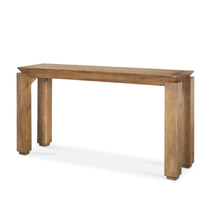 HomeRoots 60" Brown Solid Wood Console Table - Timeless Design for Entryway, Hallway & Living Room Decor 605658