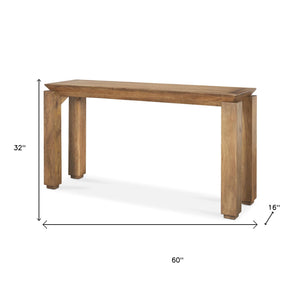 Homeroots 60" Brown Solid Wood Console Table - Versatile Storage & Display For Any Room, Classic Design   605658