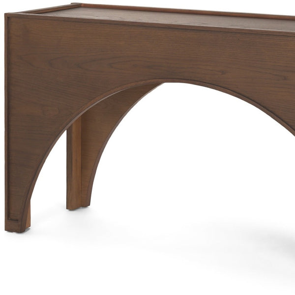 HomeRoots 55" Brown Wood Console Table - Elegant Slim Design for Entryways, Living Rooms, or Home Offices 605660
