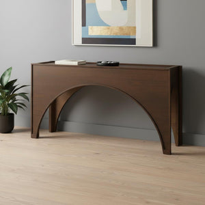 HomeRoots 55" Brown Wood Console Table - Elegant Slim Design for Entryways, Living Rooms, or Home Offices 605660