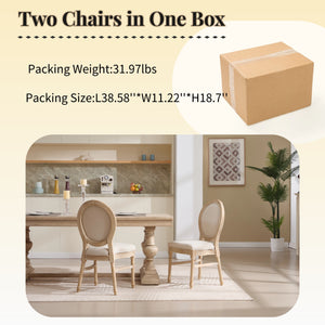 English Elm French Country Dining Chairs Set Of 2 - Elegant Upholstered, Stackable & Versatile For Any Space W3426P324205