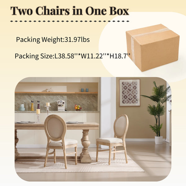 English Elm French Country Dining Chairs Set Of 2 - Elegant Upholstered, Stackable & Versatile For Any Space W3426P324205