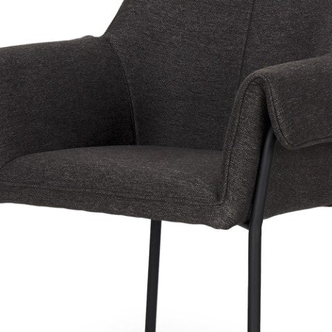 Homeroots Gray Upholstered Fabric Dining Arm Chair - Stylish Comfort For Your Kitchen And Extra Seating Needs!   605664