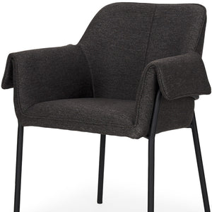Homeroots Gray Upholstered Fabric Dining Arm Chair - Stylish Comfort For Your Kitchen And Extra Seating Needs!   605664