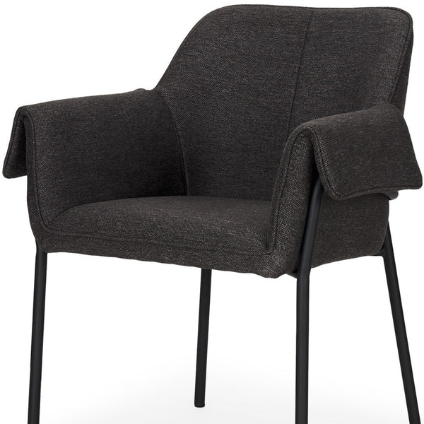 Homeroots Gray Upholstered Fabric Dining Arm Chair - Stylish Comfort For Your Kitchen And Extra Seating Needs!   605664