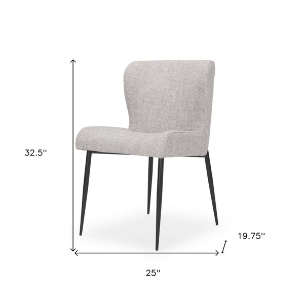 HomeRoots Gray Wing Back Dining Side Chair - Elegant Upholstered Fabric & Metal Accent for Modern Spaces 605671