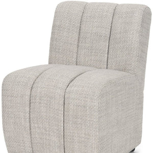 Gray Upholstered Rolling Dining Chair with Casters for Modern Kitchen Seating