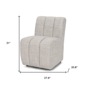 Gray Upholstered Rolling Dining Chair with Casters for Modern Kitchen Seating