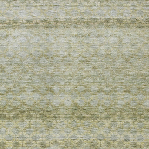 Homeroots 3' Artichoke Green And Beige Striped Washable Area Rug For Indoor And Outdoor Spaces, Durable Design 5' X 8' Polyester 605682