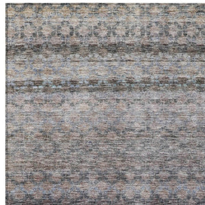 Homeroots 3' Artichoke Green And Beige Striped Washable Area Rug For Indoor And Outdoor Spaces, Durable Design 3' X 5' Polyester 605687