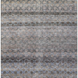 Homeroots 3' Artichoke Green And Beige Striped Washable Area Rug For Indoor And Outdoor Spaces, Durable Design 5' X 8' Polyester 605688
