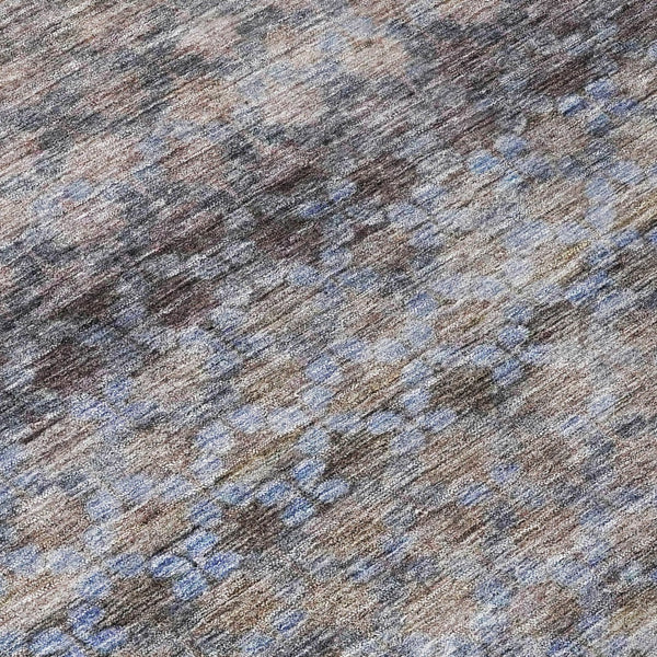 Homeroots 3' Artichoke Green And Beige Striped Washable Area Rug For Indoor And Outdoor Spaces, Durable Design 8' Round Polyester 605689