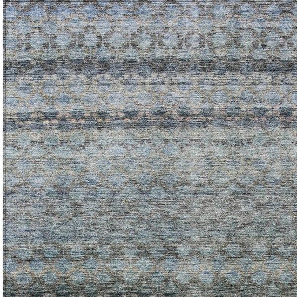 Homeroots 3' Artichoke Green And Beige Striped Washable Area Rug For Indoor And Outdoor Spaces, Durable Design 10' X 14' Polyester 605698